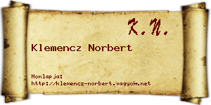 Klemencz Norbert névjegykártya