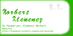 norbert klemencz business card